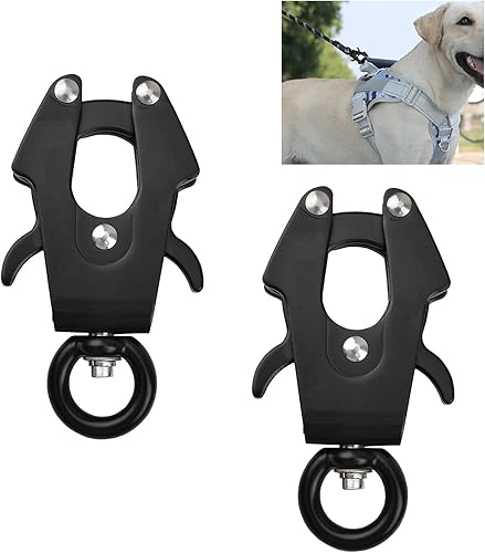 UFURMATE Frosch-Clip, 2-teilige Aluminium-Verriegelungs-Hundeleinenschnalle mit einer Gewichtskapazität von 770 lbs Schnellverschluss-Schnallen-Hundeleinenverschluss 360-Grad-Drehclip (15mm Rundring) - Cheap-Us