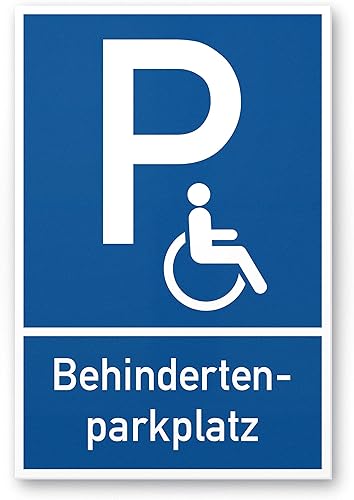 Komma Security Parkplatz Behinderte Behindertenparkplatz Schild 20 x 30 cm Hinweisschild Behindertenparkplatz Parkplatzschild Reserviert - Rollstuhlfahrer Parkplatz freihalten - Cheap-Us