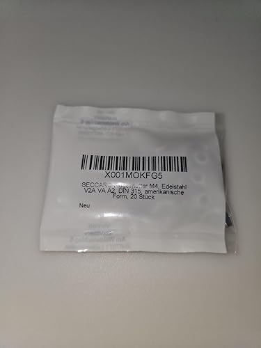 SECCARO Flügelmutter M6, Edelstahl V2A VA A2, DIN 315, amerikanische Form, 20 Stück - Cheap-Us