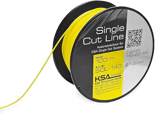 Austrennschnur, Single Cut Line, 140 – 250 daN, Ø 1,05 mm, gelb, 100m - Cheap-Us