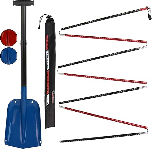 ALPIDEX Lawinensonde 260 oder 320cm und Schneeschaufel Klappbar Set Aluminium Leicht Kompakt Lawinenset - Cheap-Us