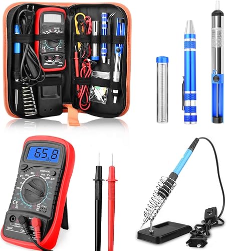 ETEPON Lötkolben Set, 60W Lötstation Temperatur Regelbar mit Digital Multimeter (upgrade) - Cheap-Us