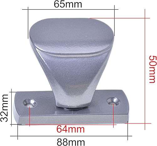 Aqbau® Türknopf f.Rahmentüren Aluminium Knopfdrücker Türknauf feststehend türknöpfe schiebetür griff knauf garagentor griff für Türen Tore Pforten (Graphit) - Cheap-Us