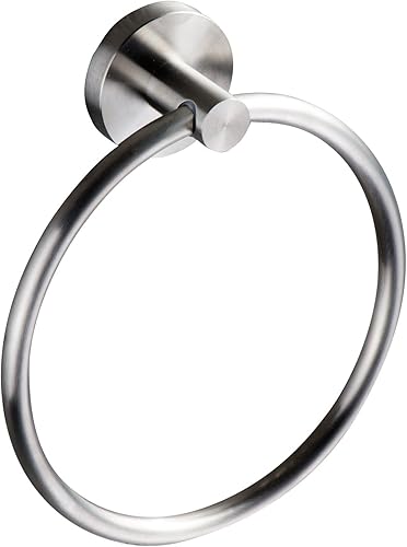 Ambrosya - Handtuchring zum Bohren | Handtuchhalter Badetuchhalter Handtuch Haken Halter Wand Bad Küche WC (Edelstahl (Gebürstet)) - Cheap-Us