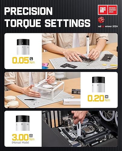 Fanttik E1 Max Mini Elektro Schraubendreher Set, 50 in 1 Magnetische Präzisions-Schraubendreher Kit, 2 Gänge Drehmoment, 5/32 Zoll Sechskant, Geeignet für Reparatur für iPhone,Laptop, Brillen, Uhren - Cheap-Us