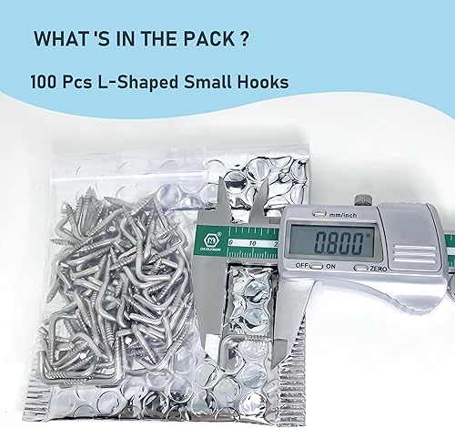 soimuk 100 Stück 304 Edelstahl 2,5 * 20 mm Einschraubhaken kleine Haken l geformt Schraube in Haken zum Aufhängen - Cheap-Us