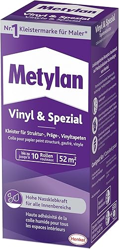 Metylan Vinyl & Spezial, starker Tapetenkleister in Pulverform für schwere Präge- und Vinyltapeten, leicht zu verarbeitender Kleister für den Innenbereich, transparent, 1x360g - Cheap-Us