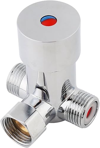 GLOGLOW Heißes Kaltes Wasser-Mischventil G1/2, verwendbare Badezimmer-Waschbecken-Hähne Thermostatischer Mischer-Temperaturüberwachung für automatischen Hahn - Cheap-Us