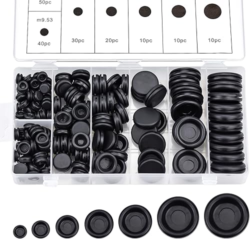 MUSEDAY 170 Stück Gummitülle-Set Blindstopfen Gummi kfz Gummistopfen Gummi Stopfen Schwarz für Mechanische Plugs, Auto, Maschine, Wasserleitung, Pumpe (7 Größen) - Cheap-Us