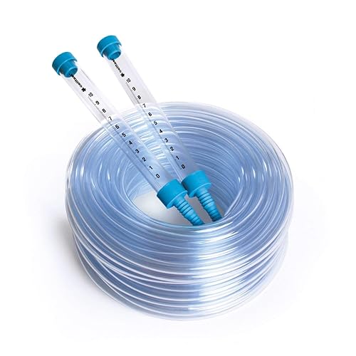 Cellfast Schlauchwasserwaage aus hochwertigem Kunststoff es hat bruchsichere Trichter mit Millimeter-Skala, erleichtert die Nivellierung der Punkte, 15m 22-100, grau - Cheap-Us