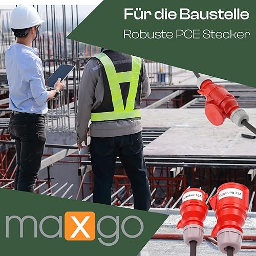 netbote24 CEE-Adapterkabel Starkstromkabel Verlängerungskabel Kraftstromkabel Adapterleitung 16A PCE-Stecker auf 32A Dose Buchse 5 polig H07RN-F 5X2,5 400V mit Phasenwender 10m - Cheap-Us