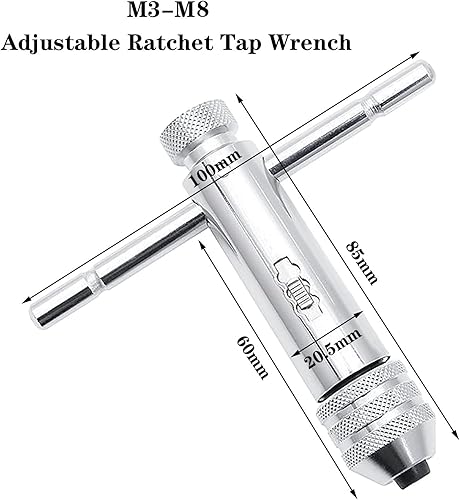 QISF Gewindeschneider Halter | Windeisen | Lang Werkzeughalter mit Gleitgriff für Gewindebohrer | M5 - M12 | Rechts + Links Umschaltbar - Cheap-Us