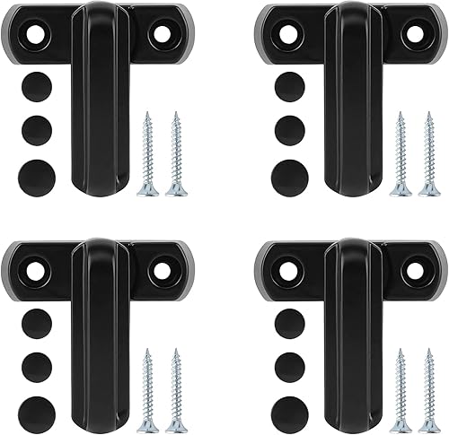 4 Stück Fenstersicherung, Aluminiumlegierung Safe Fensterschloss für Tür Heimsicherheit Kinderschutz, Jammer Fenster Extra Schloss für UPVC/PVC Türen Fenster- Schwarz - Cheap-Us