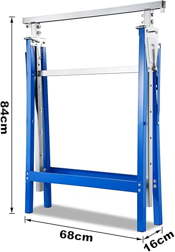 Cecaylie 2x Gerüstbock Klappbock Tragkraft 200 kg 7-fach Arbeitsbock Höhenverstellbar 82-130 cm Teleskop-Arbeitsbock Gestelle Klappbock Metall Unterstellbock Arbeitsbock Gerüste - Cheap-Us