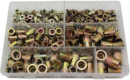 210 Stücke M4 M5 M6 M8 M10 M12 Gemischte Verzinktem Kohlenstoffstahl Nietmutter Gewinde Rivnut Einsatz - Cheap-Us