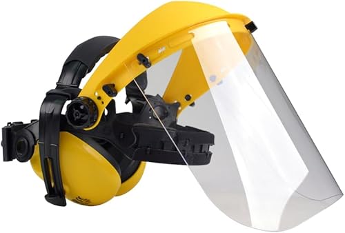 Oregon Q515062 Polycarbonat Visier Gesichts und Gehörschutz Kombination für Trimmer und Freischneider, Gelb - Cheap-Us