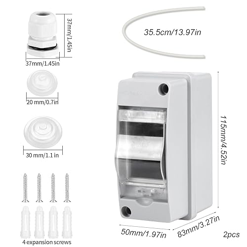 Aufputz-Verteilerkasten, Aufputz-Sicherungskasten, IP65 wasserdicht, 5-Wege-Stromverteilung, kleine Stromverteilung, Aufputzmontage mit Messingklemmen, 1 Reihe für 5 Module, Garten im Freien, nass - Cheap-Us