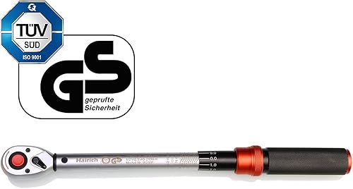 Hairich Drehmomentschlüssel 1/2 Zoll, 40-210 Nm für Auto & Motorrad, TÜV Süd GS, Drehmomentschlüssel 6tlg. Set inkl. 125mm Verlängerungsstange, 1/2'-3/8' Adapter, 3 Stecknüsse für Reifenwechsel - Cheap-Us