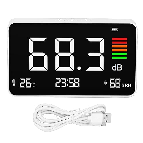 Dezibel-Messgerät, Schallpegelmesser, Großes LCD-Display, Lärm, Temperatur, Luftfeuchtigkeit, 30–130 DBA DM219N, Breite Anwendungen für Klassenzimmer, Studio, Zuhause und Fabrik - Cheap-Us