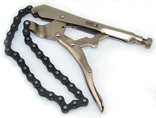 NUZAMAS 22,9 cm Kette Klemme Vise Stahl Zange Feststellzange Grip Schlüssel Ölfilter Rohrabschneider Schraubstock (Kette 45,7 cm lang) - Cheap-Us