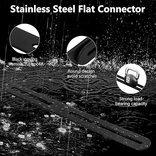 Flachverbinder für Zaun Briefkasten, 2 Stück Zaunbefestigungssatz, Verstellbarer Edelstahl-Flachverbinder zur Befestigung von Briefkasten und Reparatur von Holzmöbeln, 280mm x 24mm (Silber) - Cheap-Us