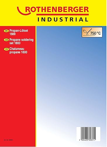 ROTHENBERGER Industrial Propan Lötset inkl. 1,5 m Propan-Gasschlauch | Lötbrenner | Brenner | 750°C Arbeitstemperatur | Weichlöten | Hartlöten 30801 - Cheap-Us
