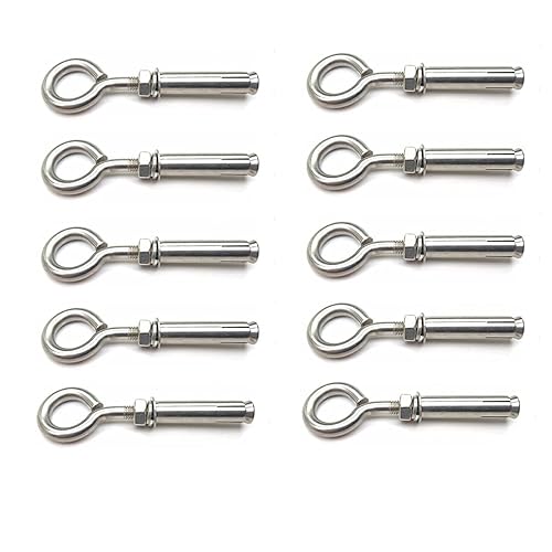 10X NUZAMAS M6 Expansionsschrauben Schrauben Geschlossener Haken 304 Edelstahl Ankerbolzen Hülsenschraube für Wandmauerwerk Beton Expansions-Hochleistungsschrauben - Cheap-Us