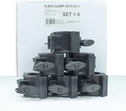 FLEXI CLAMP Set (6 Stück) - Kunststoff-Klammer f. Traversen, Half-Coupler 50/35mm … (schwarz) - Cheap-Us