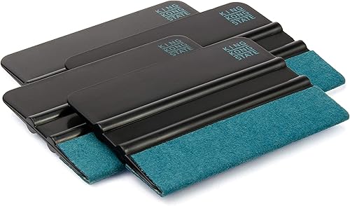 Kunststoff-Rakel 4er Pack von KING KONG STATE - hochwertige Folienrakel mit Alcantara-Überzug 10 x 7,3 cm - Cheap-Us