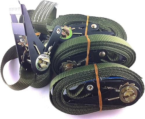 iapyx 4X Ratschenspanngurt Spanngurt mit Ratsche 6 Meter EN Norm Farbe: Bundeswehr Oliv - Cheap-Us