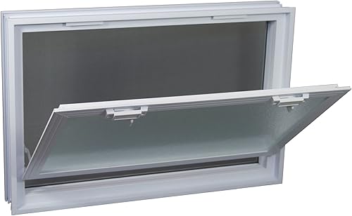 Fuchs Design Lüftungsfenster 579x387x80 mm weiß. Anstatt 6 Glasbausteine im Format 19x19x8cm, mit Fliegengitter - Cheap-Us