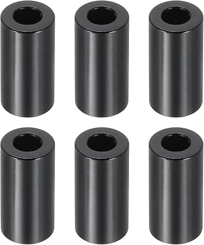 PATIKIL M5 Aluminium Abstandshalter, 6 Stück Metall Abstandshalter Aluminium 5,2 mm ID x 10 mm OD x 20 mm L Aluminium Schraubenabstand Rund für 1/5' oder M5 Schrauben, Schwarz - Cheap-Us