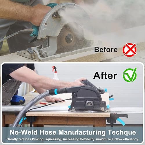 Staubsammelschlauch-Set für Zuhause und Geschäft, mit 5 Adaptern von Elektrowerkzeug und Schleifmaschine, kompatibel mit mehreren Marken, silbergrauer Vakuumschlauch, 3,8 cm x 4,2 m - Cheap-Us