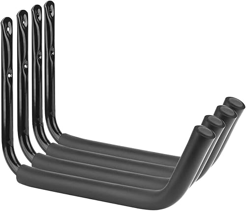 Vlio Wandhaken Garage Schwerlast-Gerätehalter Leiter Haken, Storage Hanger Organizer für Kajaks Leiter Fahrrad Kanu Klappstühle für Schutz, Tragkraft 45 kg, 4 Stück - Cheap-Us