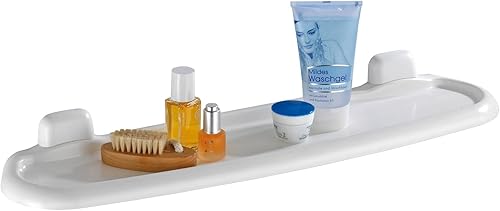 WENKO Wandablage Mod. Pure praktische Ablage für Badutensilien aus hochwertigem Kunststoff mit glatter Oberfläche Maße 58 x 5,5 x 14 cm in Weiß - Cheap-Us
