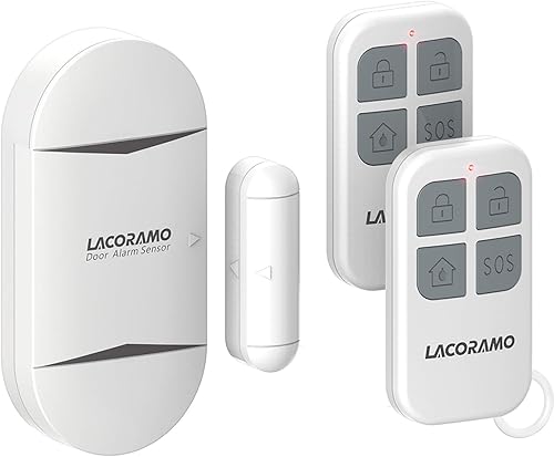 LACORAMO Türalarm und Fensteralarm MIT 2 Fernbedienungen -130 Db Sirene,Drahtlose Home Security Alarmanlage Türsensor - Alarmmodus Oder Benachrichtigungsmodus (1 Alarm 2 Fernbedienungen) - Cheap-Us