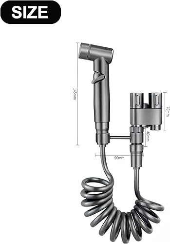 Bidet Handbrause, Bidet Einsatz für Toilette, Toilet Bidet Sprayer Kit, Handbrause für Waschbecken, Feminine Hygiene, Intimdusche, Shower Sprayer for Pet, mit 2 m Chrom-Schlauch und Doppelsteuerventil - Cheap-Us
