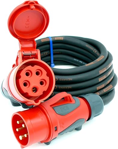 CEE Starkstromkabel (1,5m-50m) 16A Verlängerungskabel Titanex H07RN-F 5x1,5mm² mit PCE Grip Stecker und Kupplung, Business-Line von Event-Kabel (10 Meter) - Cheap-Us