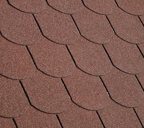 Gartenpirat 2 m² Bitumen Dachschindeln Biberschwanz rot - Cheap-Us