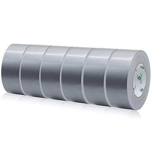 BOMEI PACK Mehrzweck Panzertape Silber, Grau, Reparaturband 50 mm x 50 m, 6 Rollen (silver) - Cheap-Us