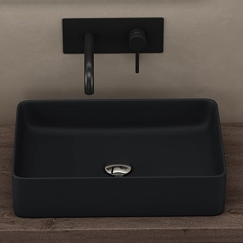 doporro Waschbecken Aufsatzwaschbecken Keramik BxTxH: 500x350x110 mm weiß glänzend Gäste WC Handwaschbecken Waschtisch Brüssel105 - Cheap-Us