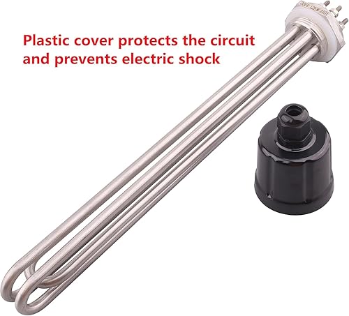 DERNORD 220V 2KW 1-1/2 Zoll Heizelement 3U Warmwasserbereiter BSP Edelstahl Flansch Heizstab und Deckel aus Edelstahl - Cheap-Us