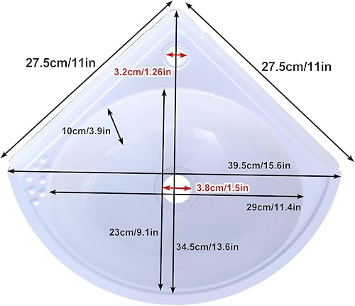 ZDMZR Kleines Eckwaschbecken Zur Wandmontage, Waschbecken, Kleines Dreieckiges An Der Wand Montiertes Mini Waschbecken für Den Waschtisch, Kunststoffspüle, Waschbecken im Wohnmobil Badezimmer(Blue) - Cheap-Us