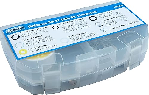 Cornat Dichtungs-Sortiment 87-teilig - Gummidichtungen, Dichtungsringe & O-Ringe im Set - Zur Anwendung im Sanitärbereich - Trinkwasser geeignet/Dichtungselemente/Dichtringe / T380005, Schwarz - Cheap-Us