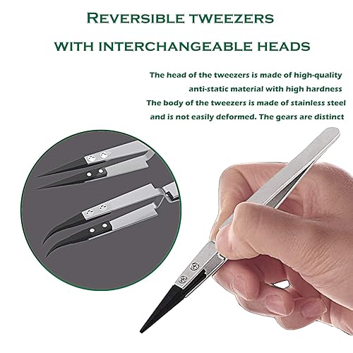 4 Stück Edelstahl Präzisions Pinzetten Pinzette Elektronik feine Uhrmacher Anti Statik Kunststoff Pinzette Spitzpinzette Gebogene Pinzette für Modellbau Elektronische Reparaturen Labor Schmuck (A) - Cheap-Us