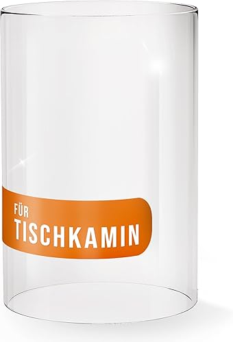 flammtal - Ersatzglas für Bioethanol Tischkamin - Feuerfester Glaszylinder [Ø 14 cm/Höhe 22cm] - Kompatibel mit flammtal, Edelfeld & weiteren Ethanol Tischkaminen - Hitzeresistentes Borosilikatglas - Cheap-Us
