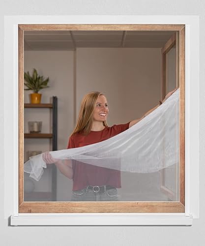 Schellenberg 51009 Fliegengitter für Fenster, ELASTIC für Fenster mit Wetterschenkel, Montage ohne Bohren, inkl. Befestigungsband, 130 x 150 cm, Anthrazit - Cheap-Us