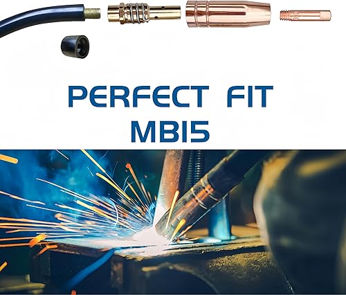 30 Stück Verschleißteile Set, Schutzgasschweißgerät Zubehör, Schweißzubehör passend MB15 15AK, 4 x Gasdüsen, 20 x Stromdüse M6 0,8mm, 4 x Düsenstock, 2 x Isolatoren (0,8mm) - Cheap-Us