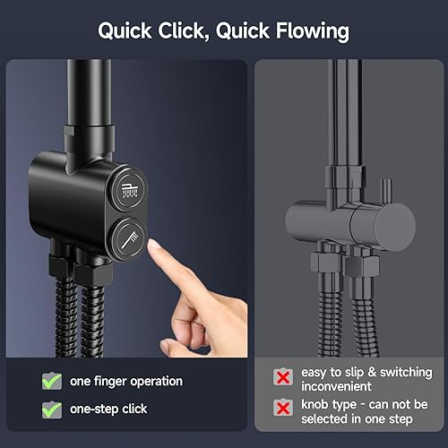 Rainsworth Regendusche ohne Armatur Chrome, 25 cm Rund Regendusche und 3 Strahlarten Duschkopf, Duschsystem, Duschsäule Duschset für Dusche - Cheap-Us