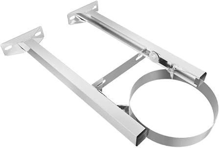 Schornstein Wandhalterung - Verstellbarer Wandhalter aus Edelstahl in allen Durchmessern und Wandabständen (Außendurchmesser Ø200mm, Wandabstand 100-200mm) - Cheap-Us